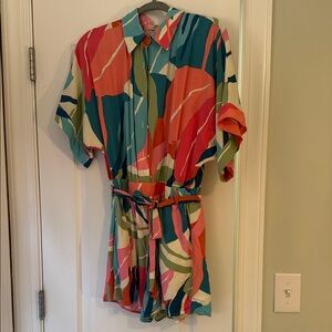 Entro Colorful Abstract Print Romper